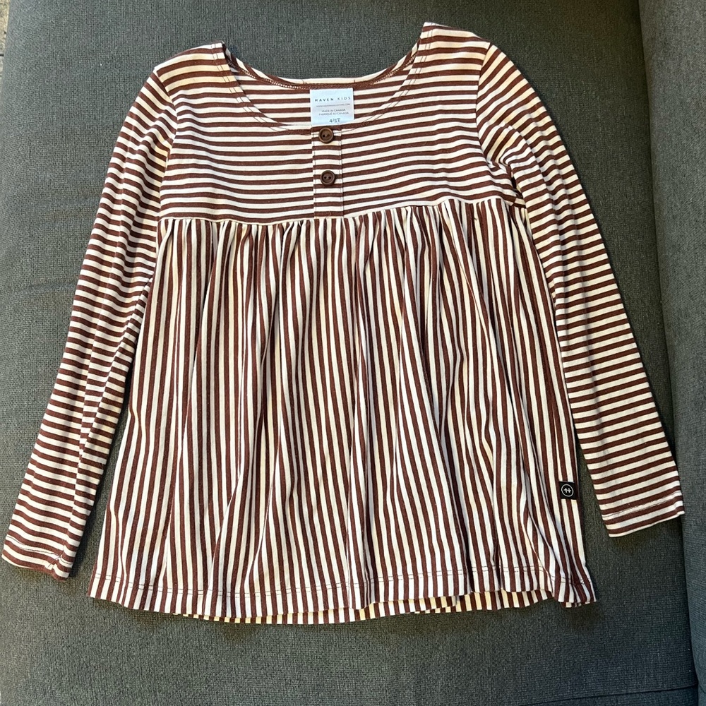 Haven Kids made in Canada bamboo and cotton shirt or dress. Kids 4/5  (fits 2-5)